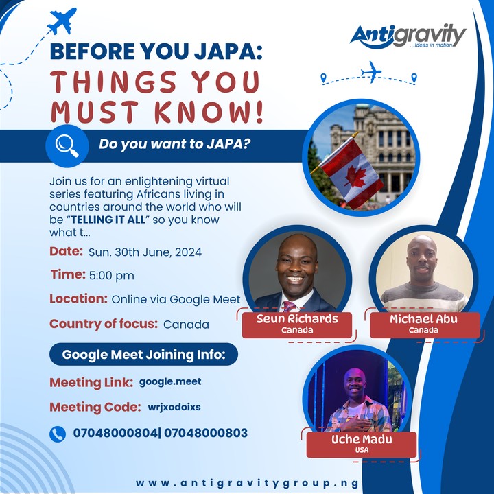AntiGravity Webinar – Things to know before you Japa – June 30, 2024